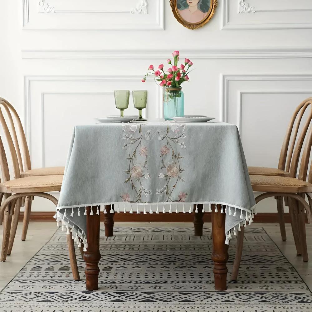 Blossom Weave Elegance Tablecloth by Casa & Beyond