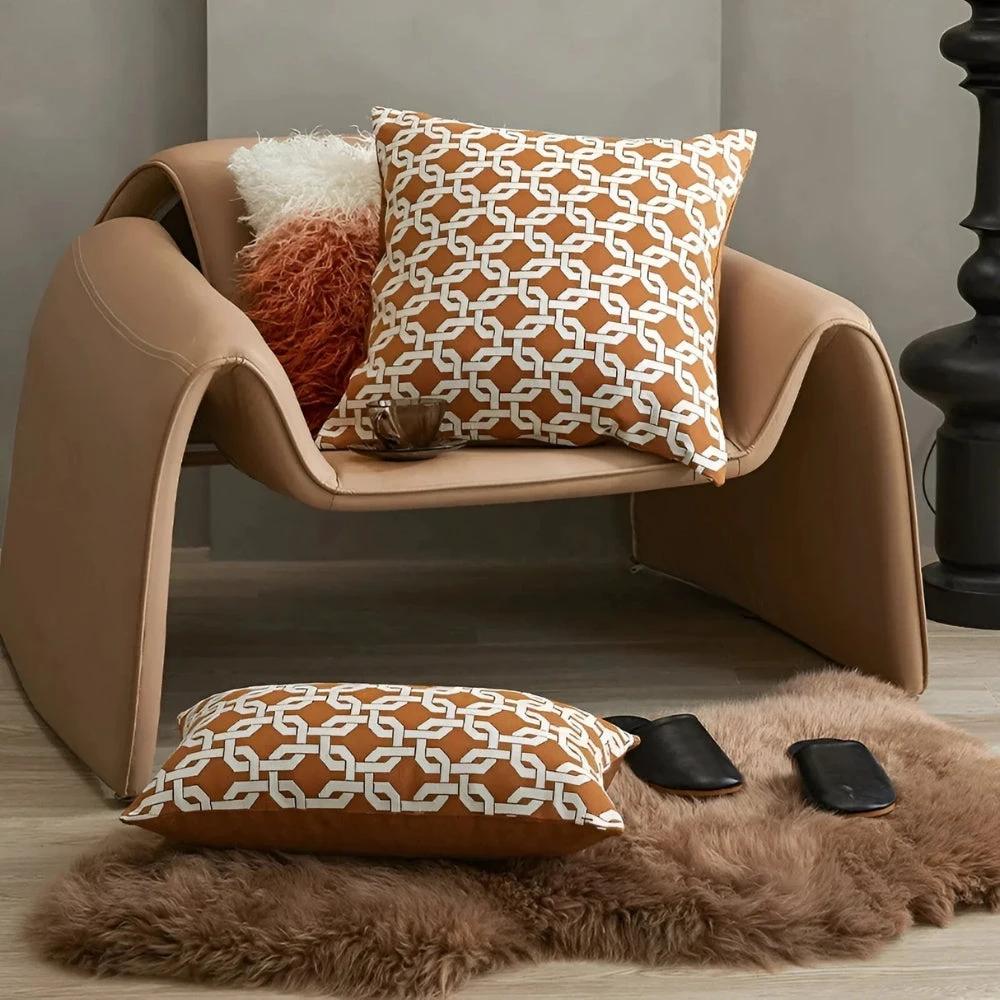 Modern Interlock Pattern Cushion Cover by Casa & Beyond
