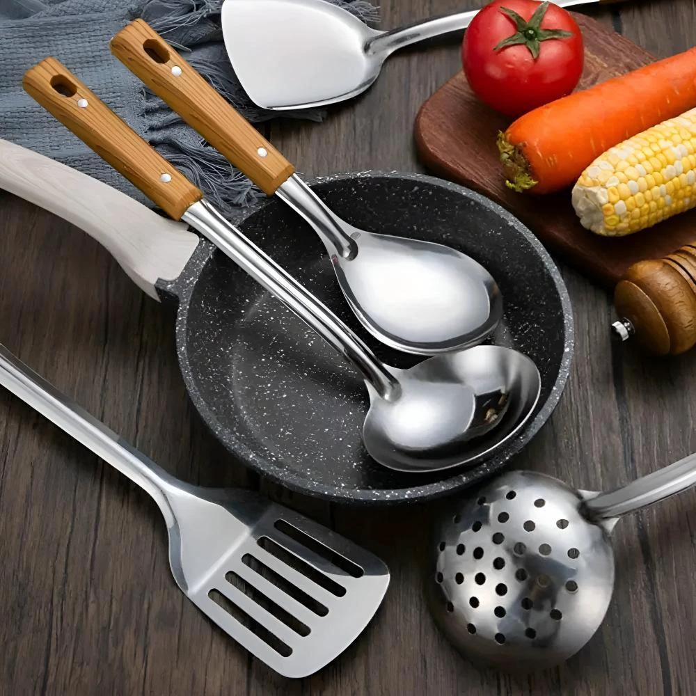 Classic Stainless Steel Kitchen Utensil Set (5 Sets) by Casa & Beyond