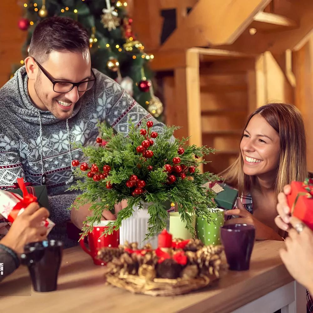 Artificial Pine Branches with Red Berries by Casa & Beyond