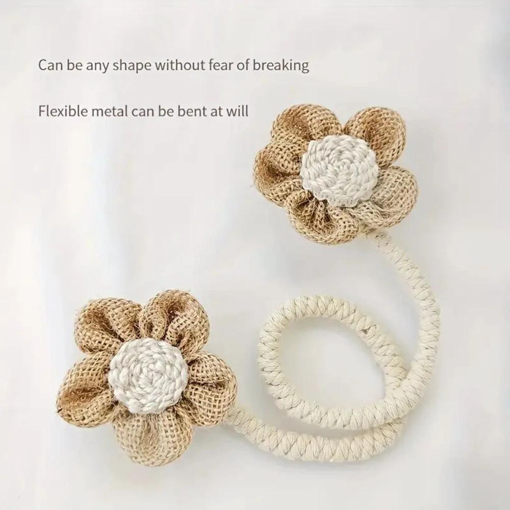Floral Hemp Curtain Tie Back | 2Pcs Set by Casa & Beyond