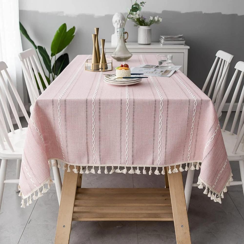 Elegant Cotton Linen Tablecloth by Casa & Beyond