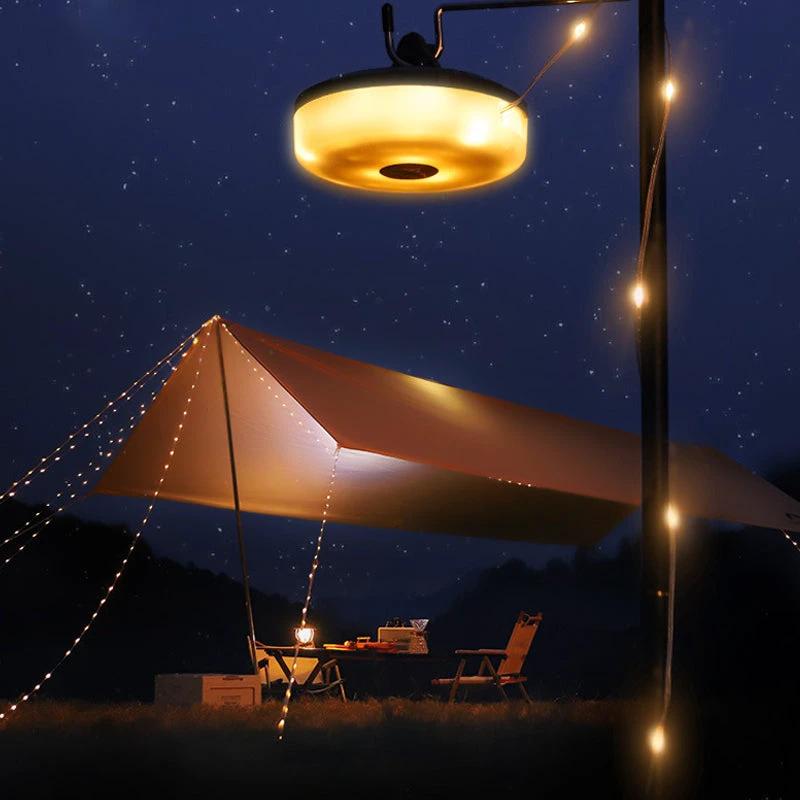 Portable, expandable, waterproof string lights for outdoor use by Bowlift