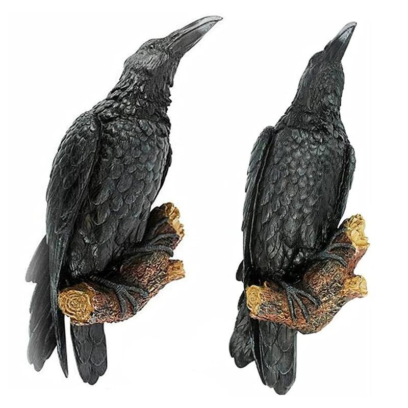 Noctura Realistic Decorative Raven – Atmospheric Decoration for Home & Garden Bowlift by Bowlift
