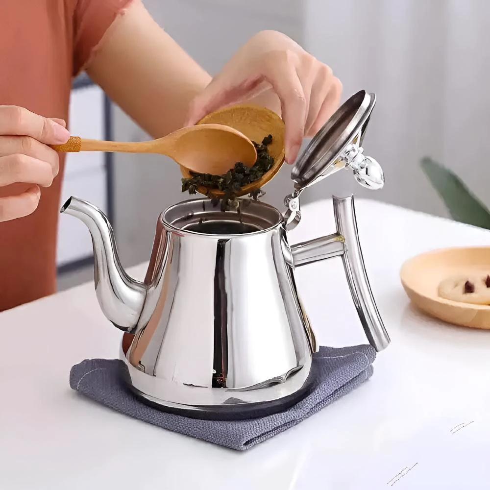 Stainless Steel Kettle with Built-in Filter by Casa & Beyond