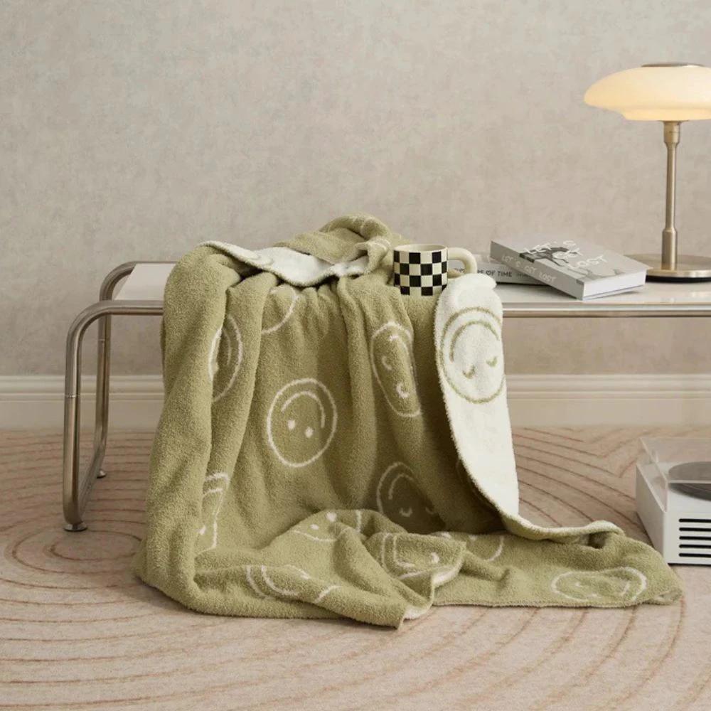 Smiley Face Plush Blanket by Casa & Beyond