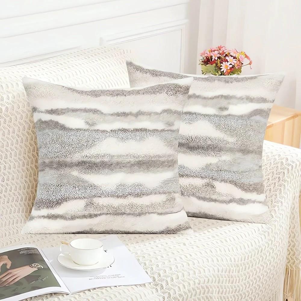 Marble Inspired Plush Cushion Cover by Casa & Beyond