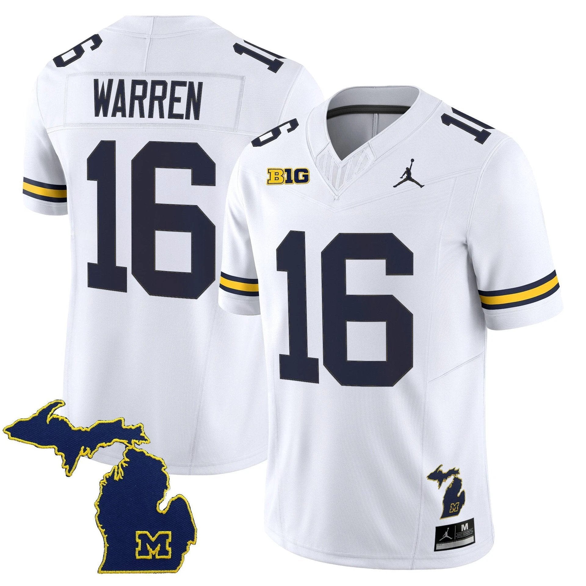 Davis Warren Jersey #16 Michigan Wolverines 2025 Limited V2 Stitched White by My Store NCAA Football Jerseys