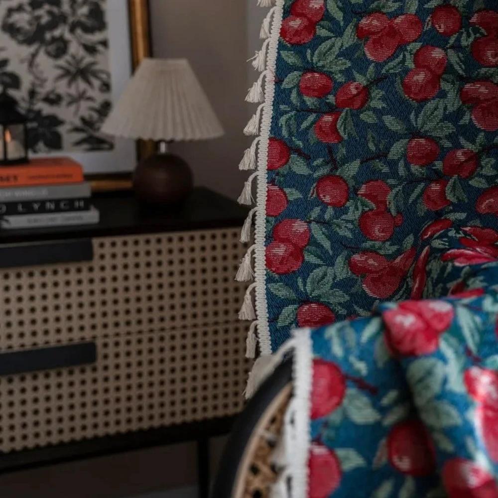 Cherry Bloom Botanical Tassel Curtain by Casa & Beyond