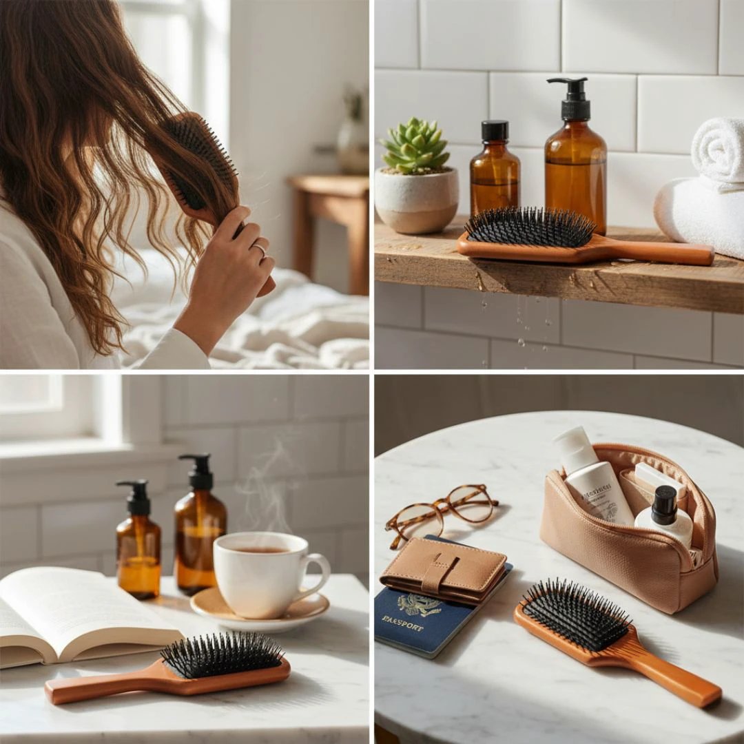 Static Detangling Brush – Frizz Control – Air Cushion Pad – Reduces Breakage – Adds Smooth, Shiny & Healthy-Looking Hair Bowlift by Bowlift