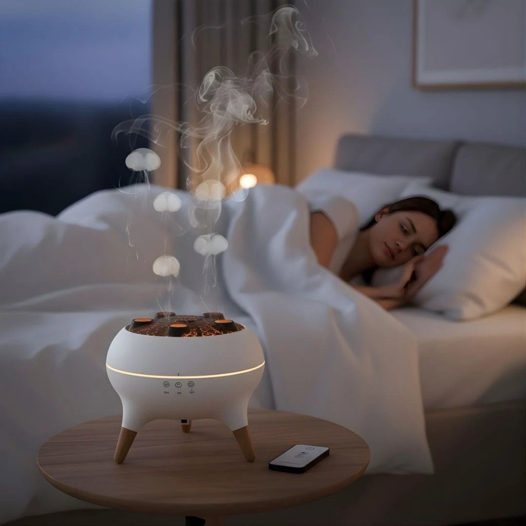 Quiet LED Jellyfish Effect – Remote Control – Relieves Dry Skin & Congestion for Peaceful Sleep & Relaxation Bowlift by Bowlift