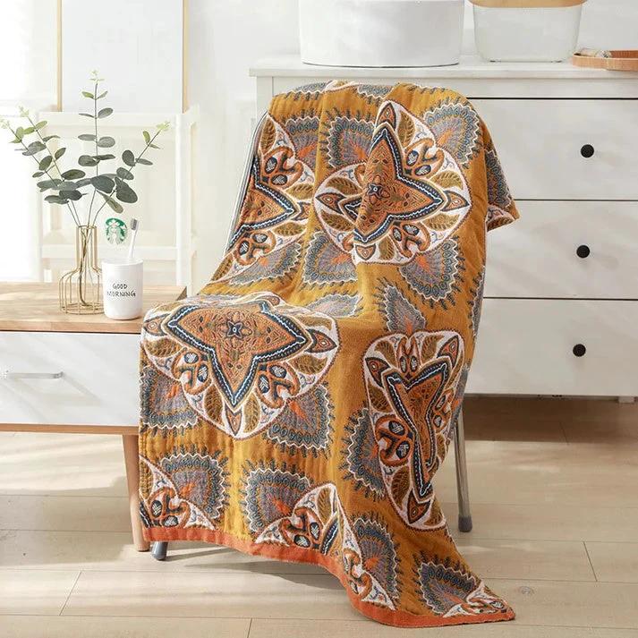 Diamond Blossom Reversible Bath Towel by Casa & Beyond