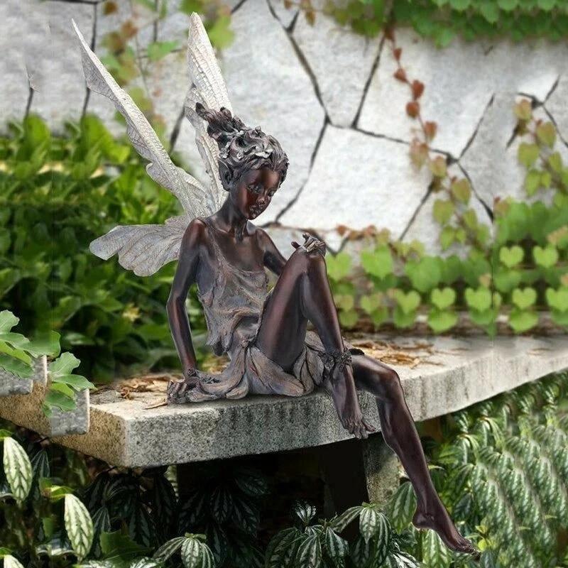Sitting Fairy Garden Statue by BowLift