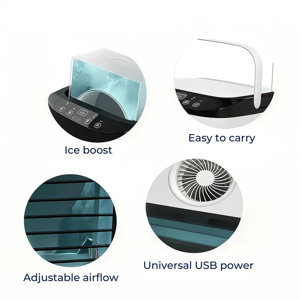 Quiet 12W Cooling Fan – 900ml Tank – Energy Saving – Bedroom Desk Use – Fast Cooling – Sleep Comfort Bowlift by Bowlift