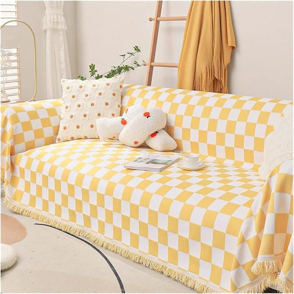 Checkerboard Anti-Scratch Sofa Cover by Casa & Beyond