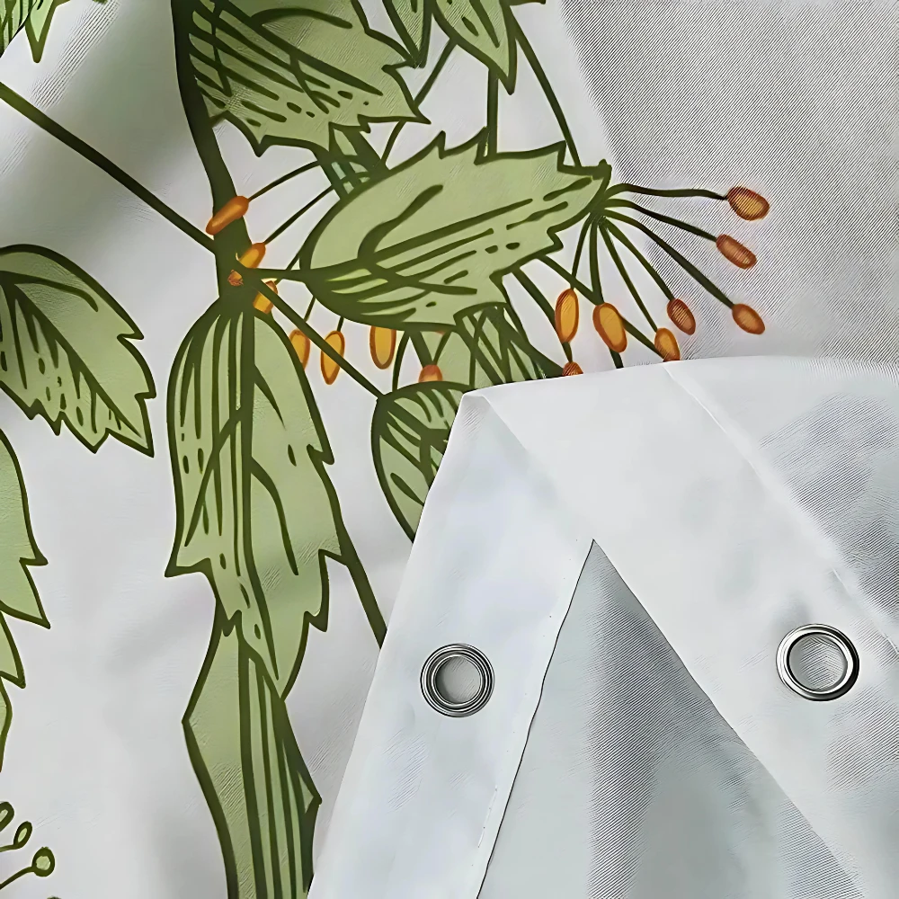 Pastoral Style Plants Waterproof Shower Curtain by Casa & Beyond
