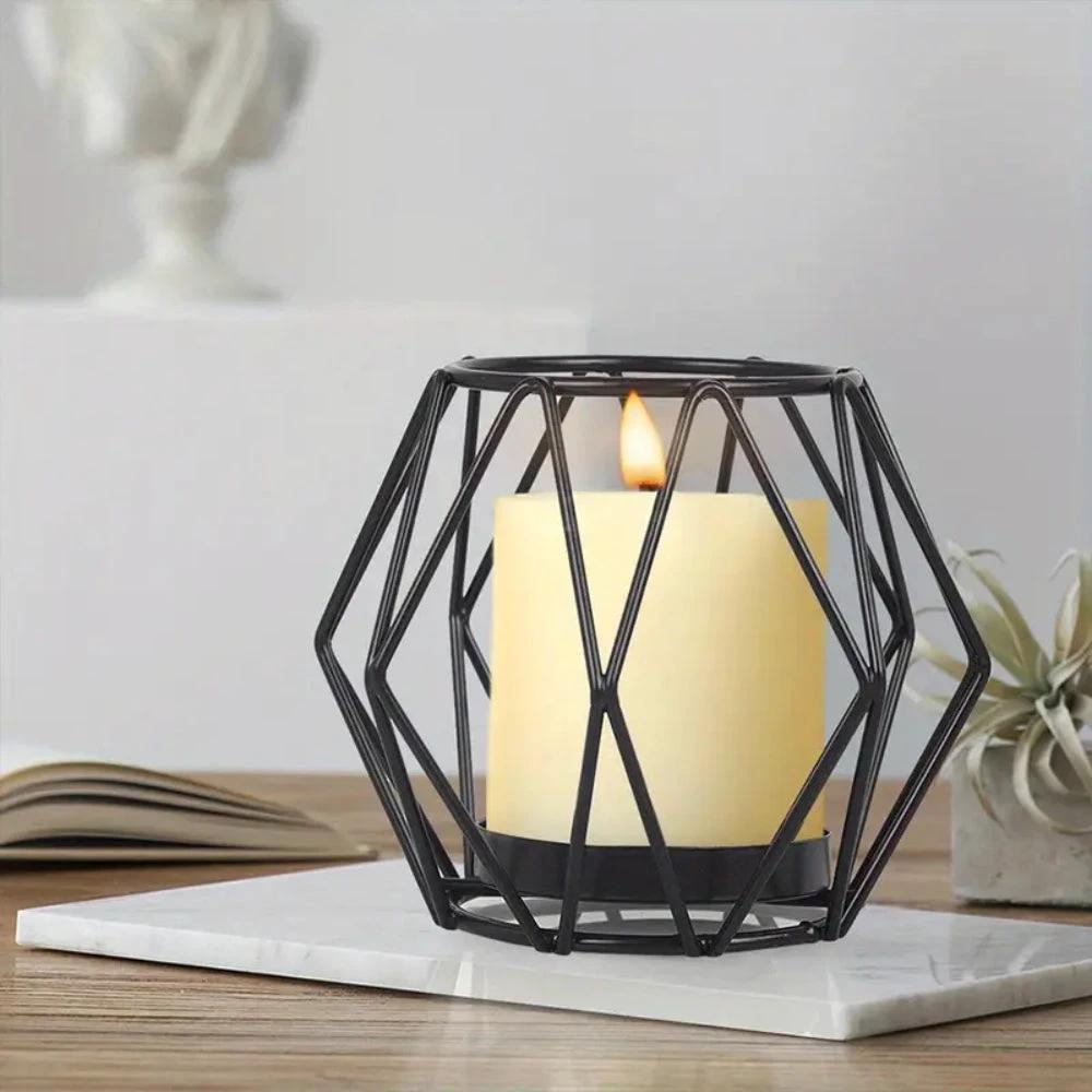 Wireframe Sleek Iron Candle Holder by Casa & Beyond