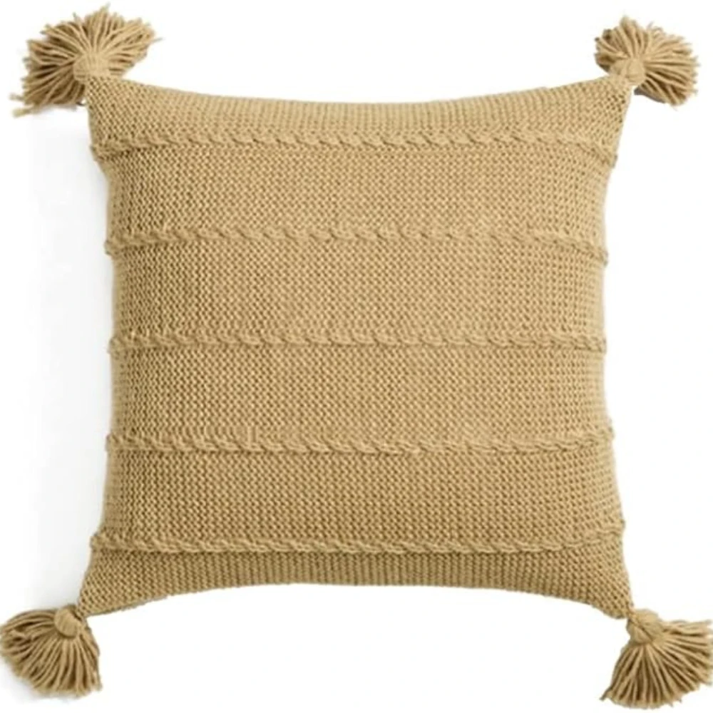 Nordic Knitted Tassel Cushion by Casa & Beyond