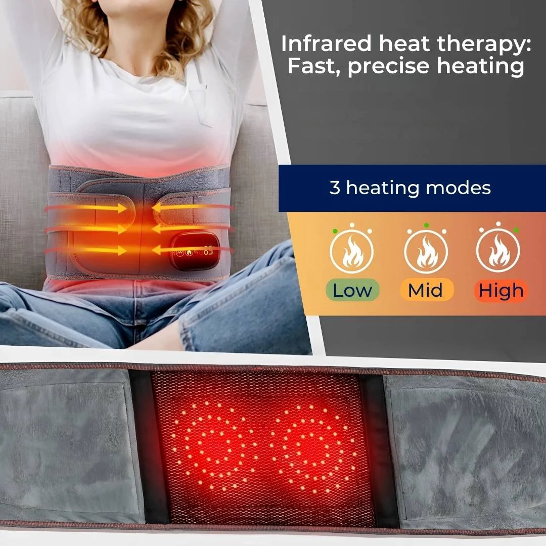 ThermaRelief Heated Belt for Back Pain | Red Light Therapy - Adjustable Belt - Relieves Back Pain - Relieves Muscle Tension - Improves Circulation Bowlift by Bowlift