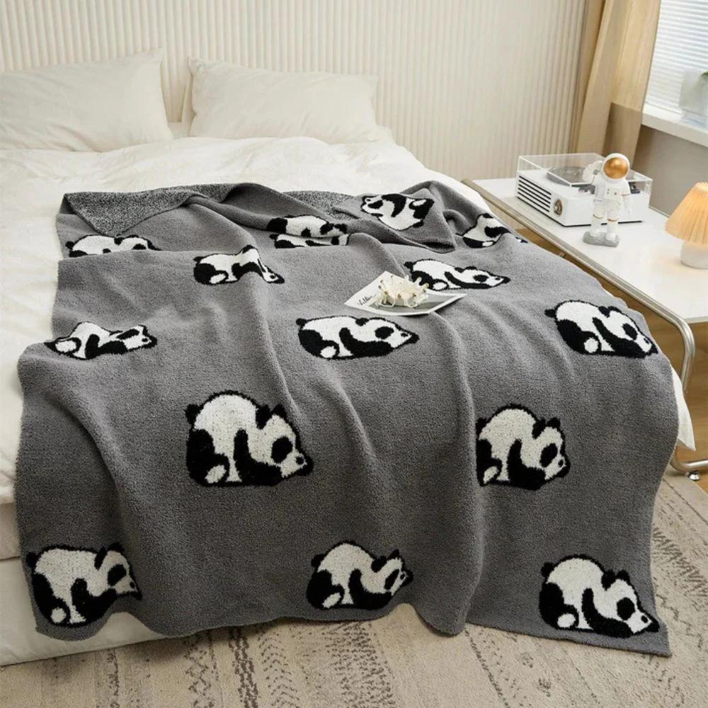 Kawaii Panda Knitted Blanket by Casa & Beyond
