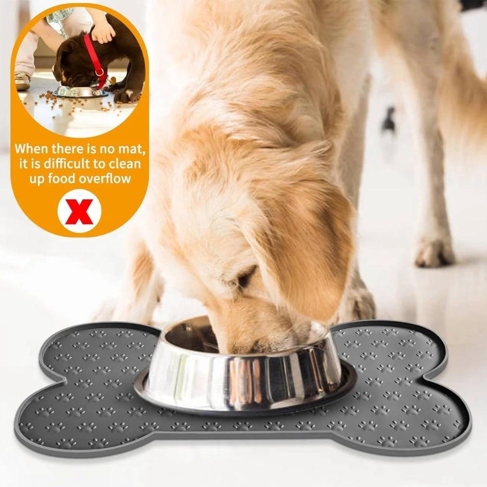 Bone-Shaped Silicone Pet Feeding Mat by Casa & Beyond