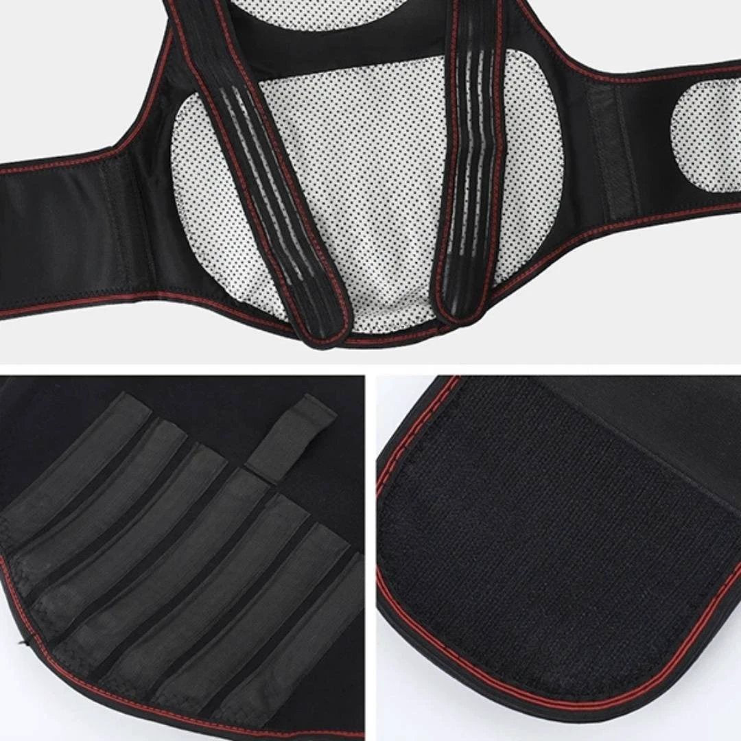 MagniTherm Self-Heating Back Support | Adjustable Heated Posture Corrector - Back Pain Relief - Posture Improvement Bowlift by Bowlift