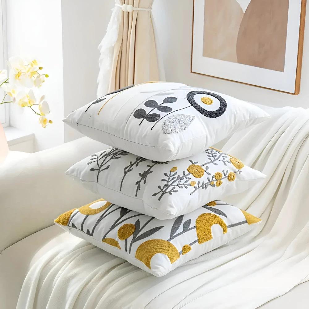 Floral Essence Embroidered Cushion Cover by Casa & Beyond