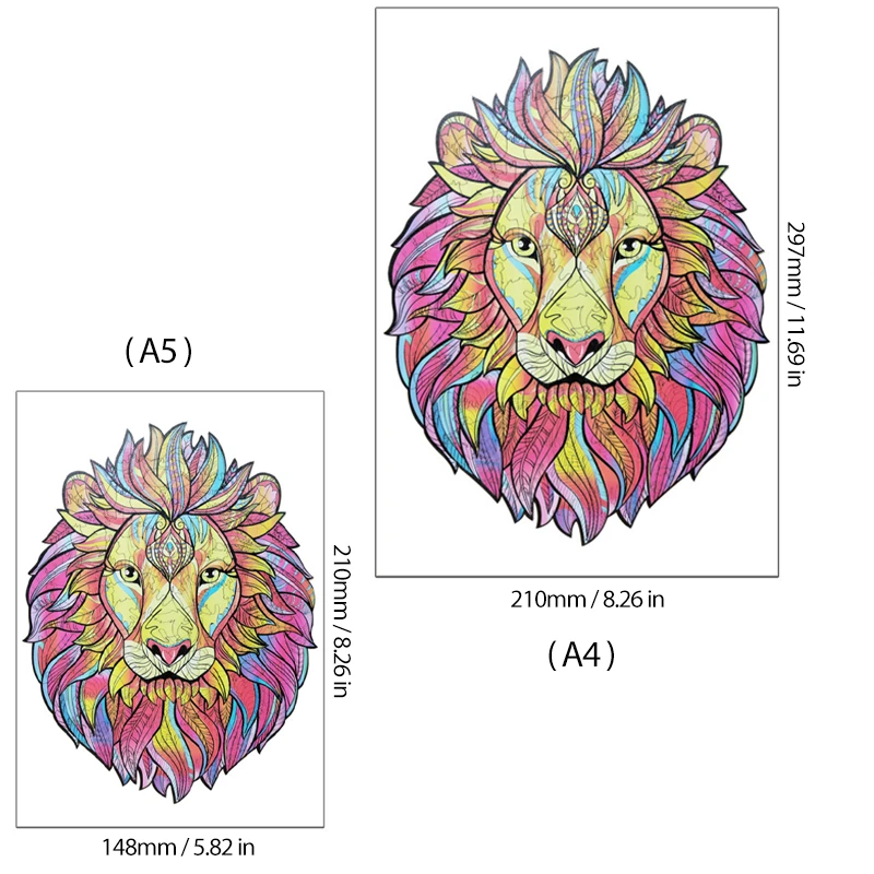 Wooden Lion Puzzle by Bowlift