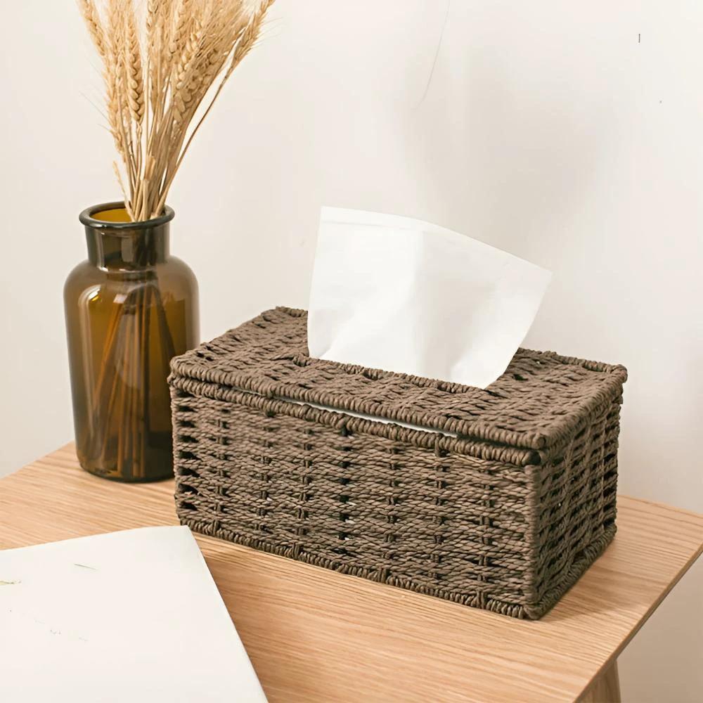 Rustic Rattan Tissue Box by Casa & Beyond