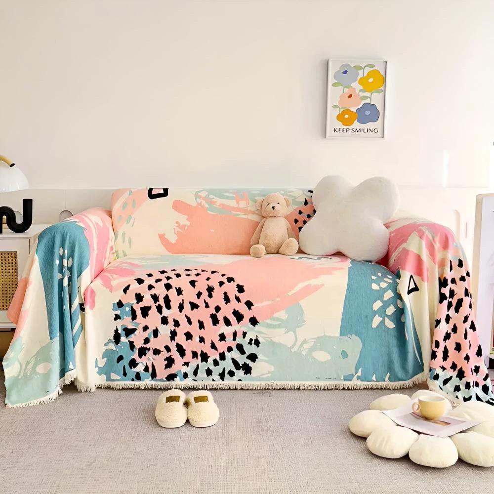 Whimsical Watercolor Sofa Cover by Casa & Beyond