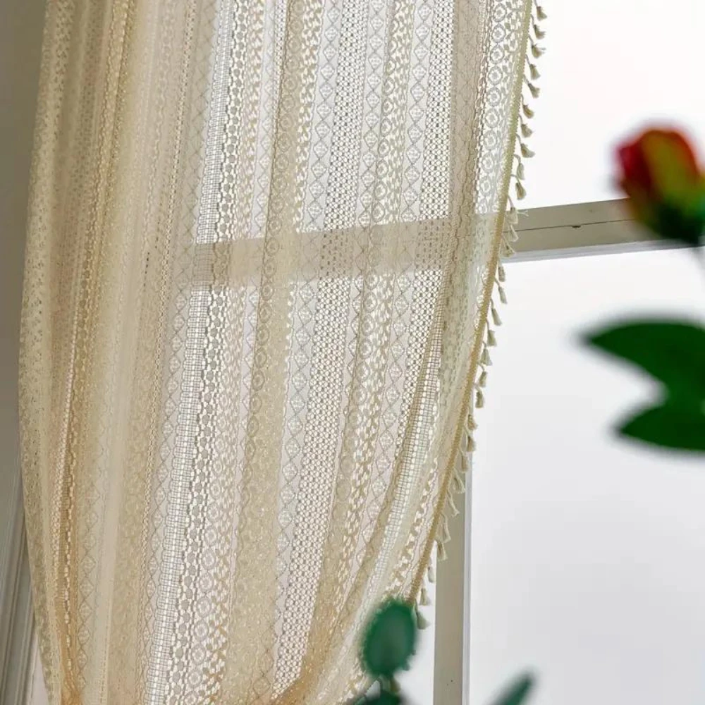 Chic Bohemian Crochet Curtain by Casa & Beyond