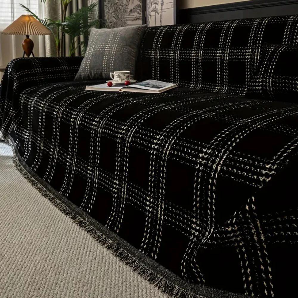 Chesterfield Plaid Sofa Cover by Casa & Beyond