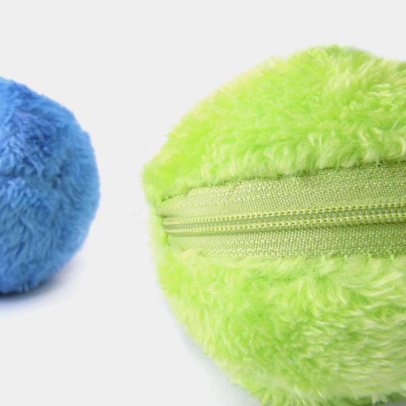 Electric ball toy for pets with plush cover by Bowlift