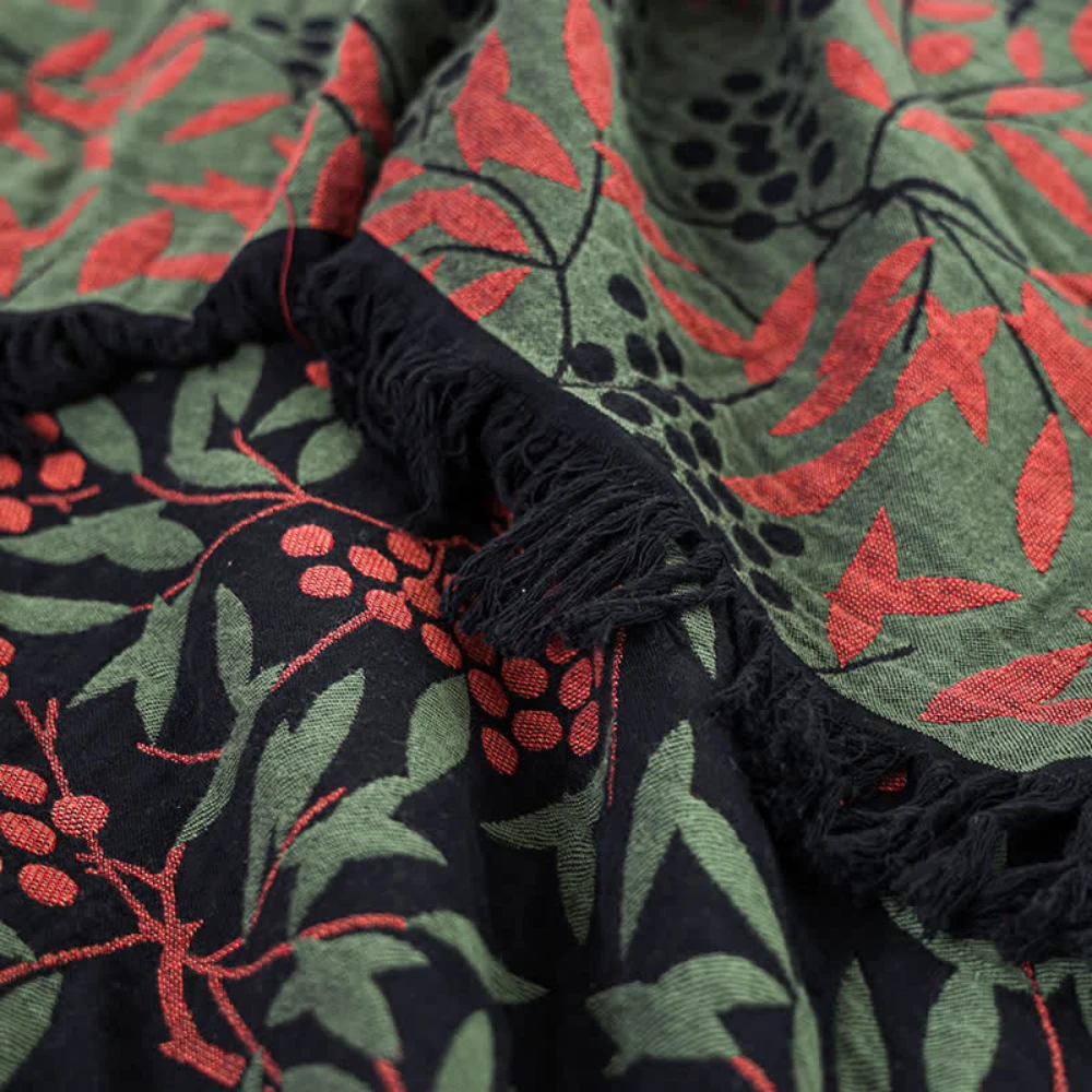 Vibrant Begonia Fruit Tassel Blanket by Casa & Beyond
