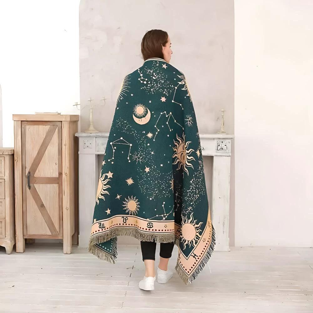 Sun Moon Stars Celestial Blanket by Casa & Beyond