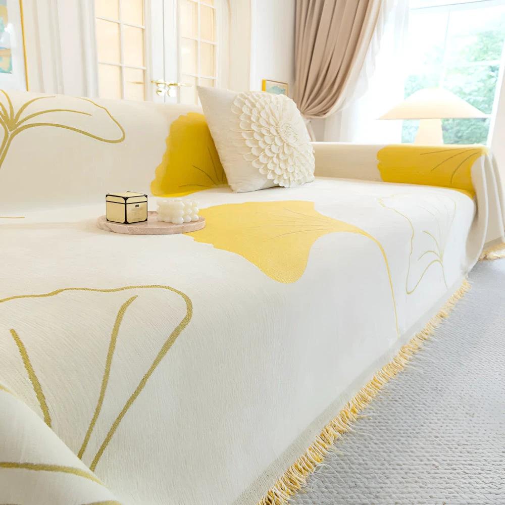Pastoral Style Ginkgo Leaf Sofa Cover by Casa & Beyond
