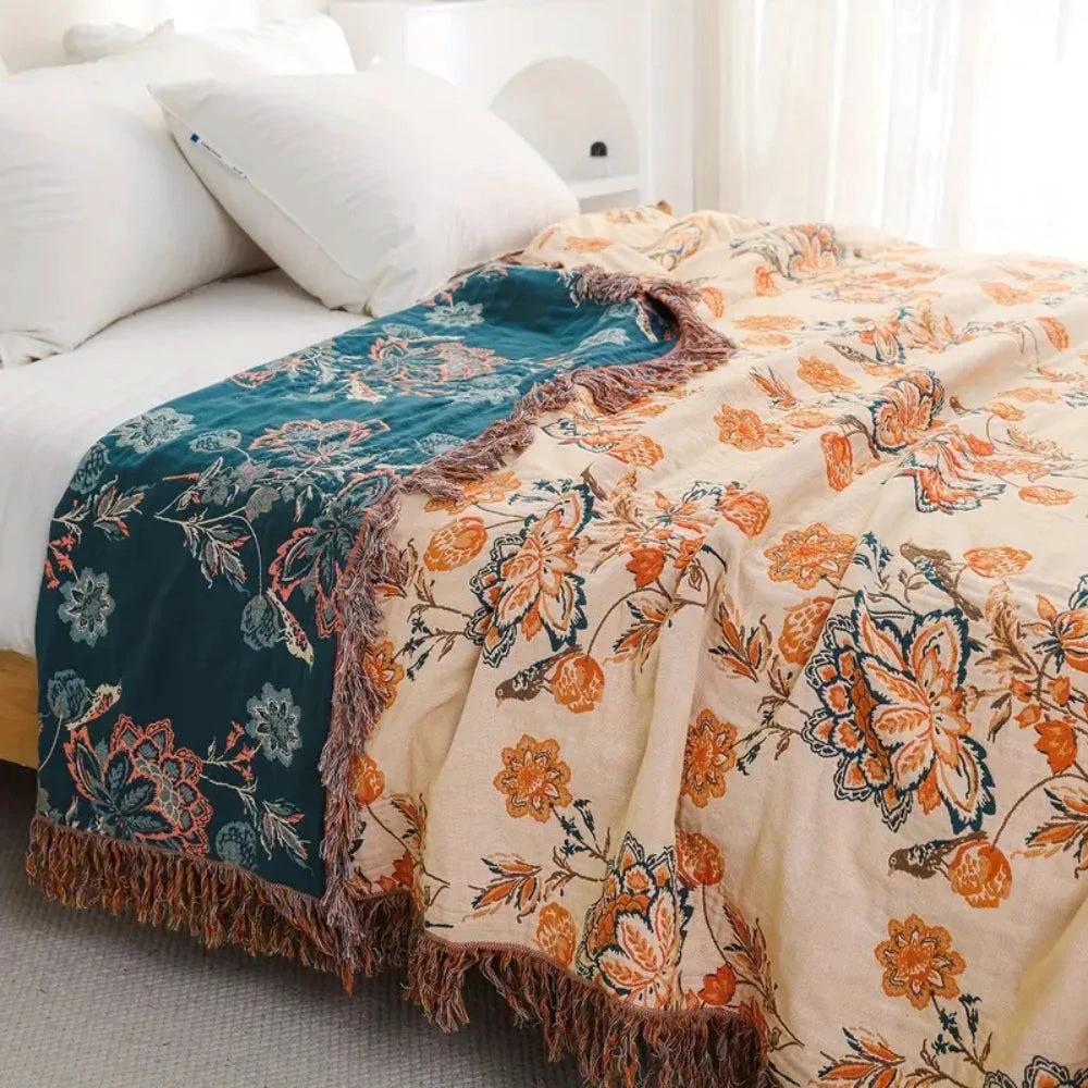 Rustic Cozy Boho Throw Blanket by Casa & Beyond