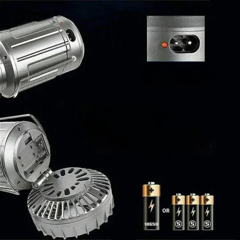 Foldable Light with Built-in Fan and USB Rechargeable Power Bowlift by Bowlift