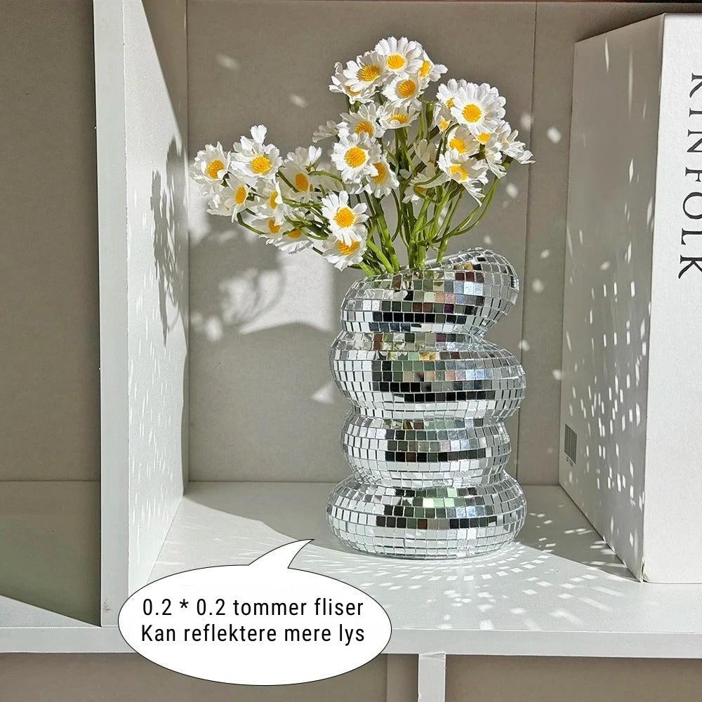Mirror-clad disco vase with retro charm and modern flair Bowlift by Bowlift