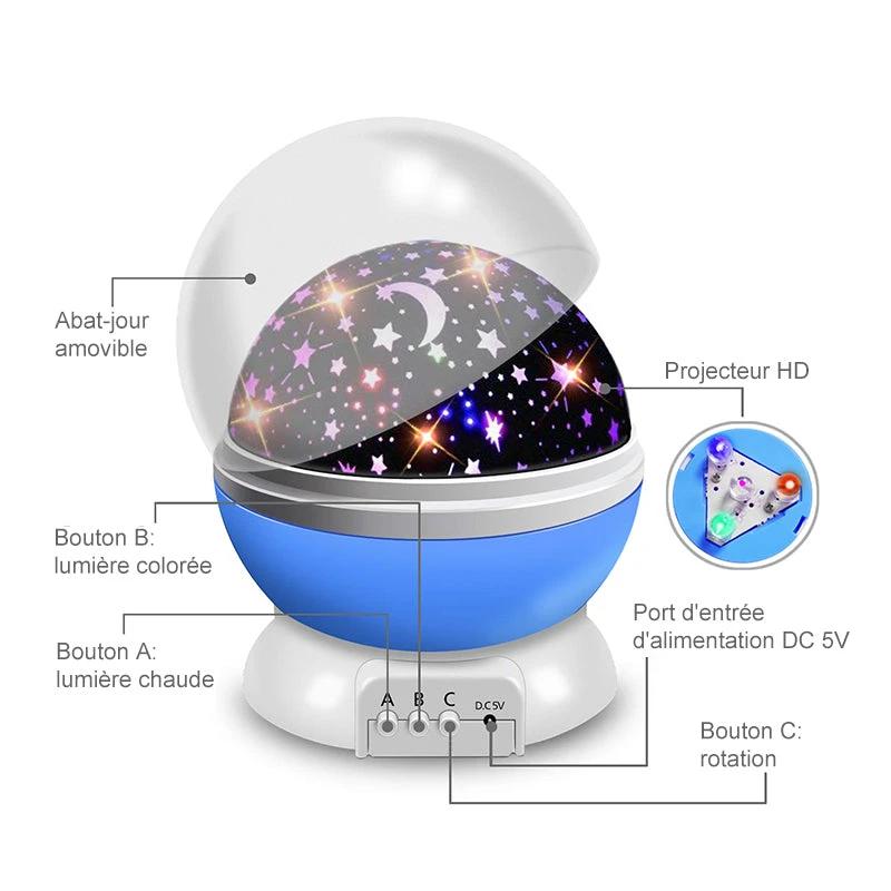 Ciaovie Romantic Night Lamp LED Projector Starry Sky by Bowlift