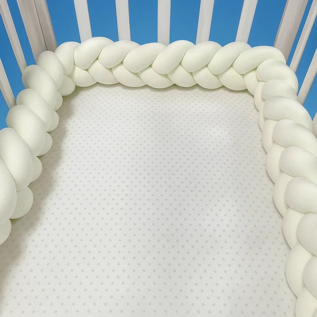 SnugNest | Braided Cot Bumper – Breathable Cotton – Soft Cushioning – Newborn Nursery Safety Bowlift by Bowlift