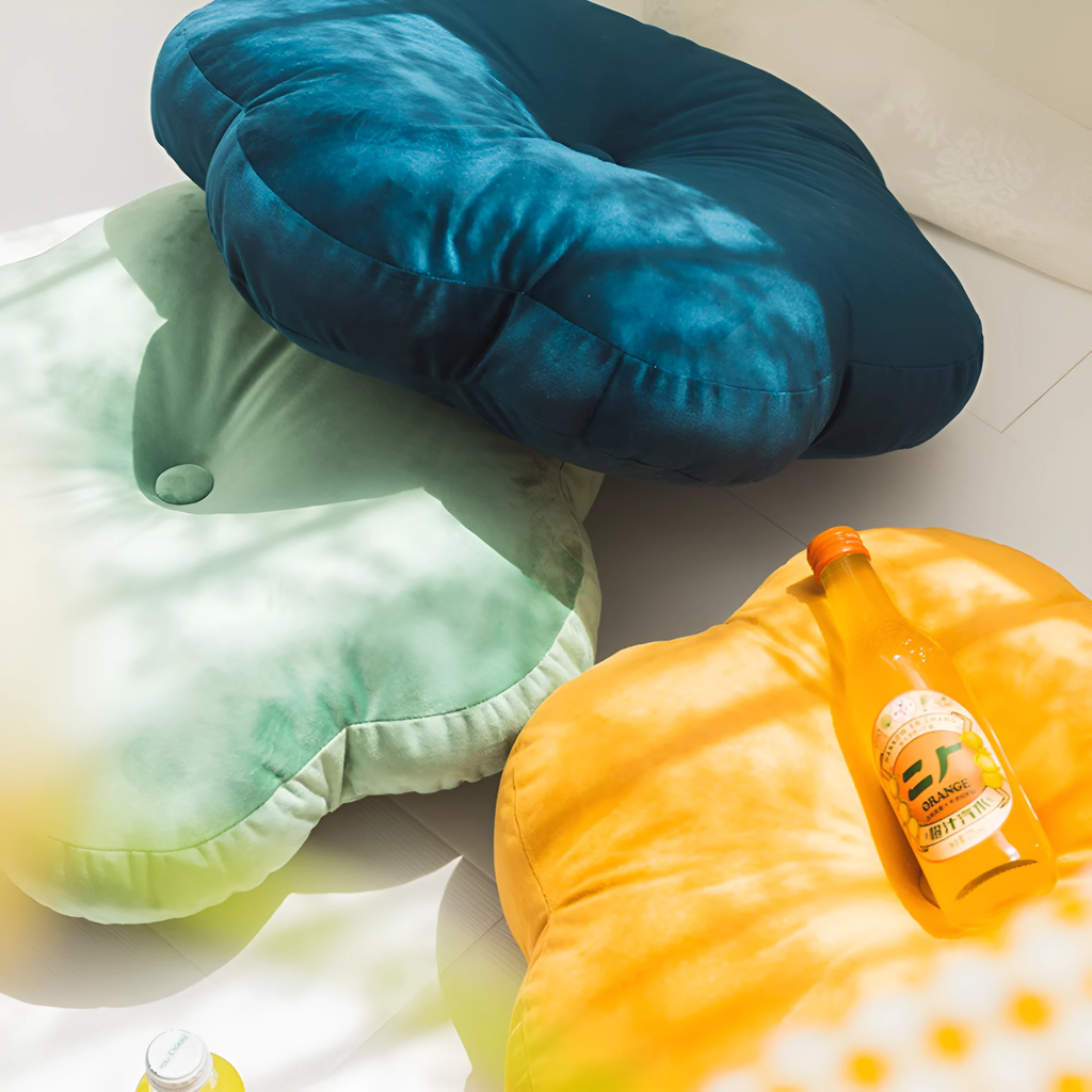 Plush Flower-Shaped Velvet Cushion by Casa & Beyond