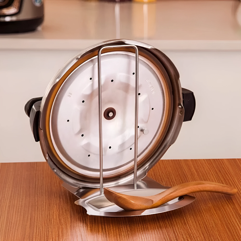 Sleek Pot Lid Holder Rack by Casa & Beyond