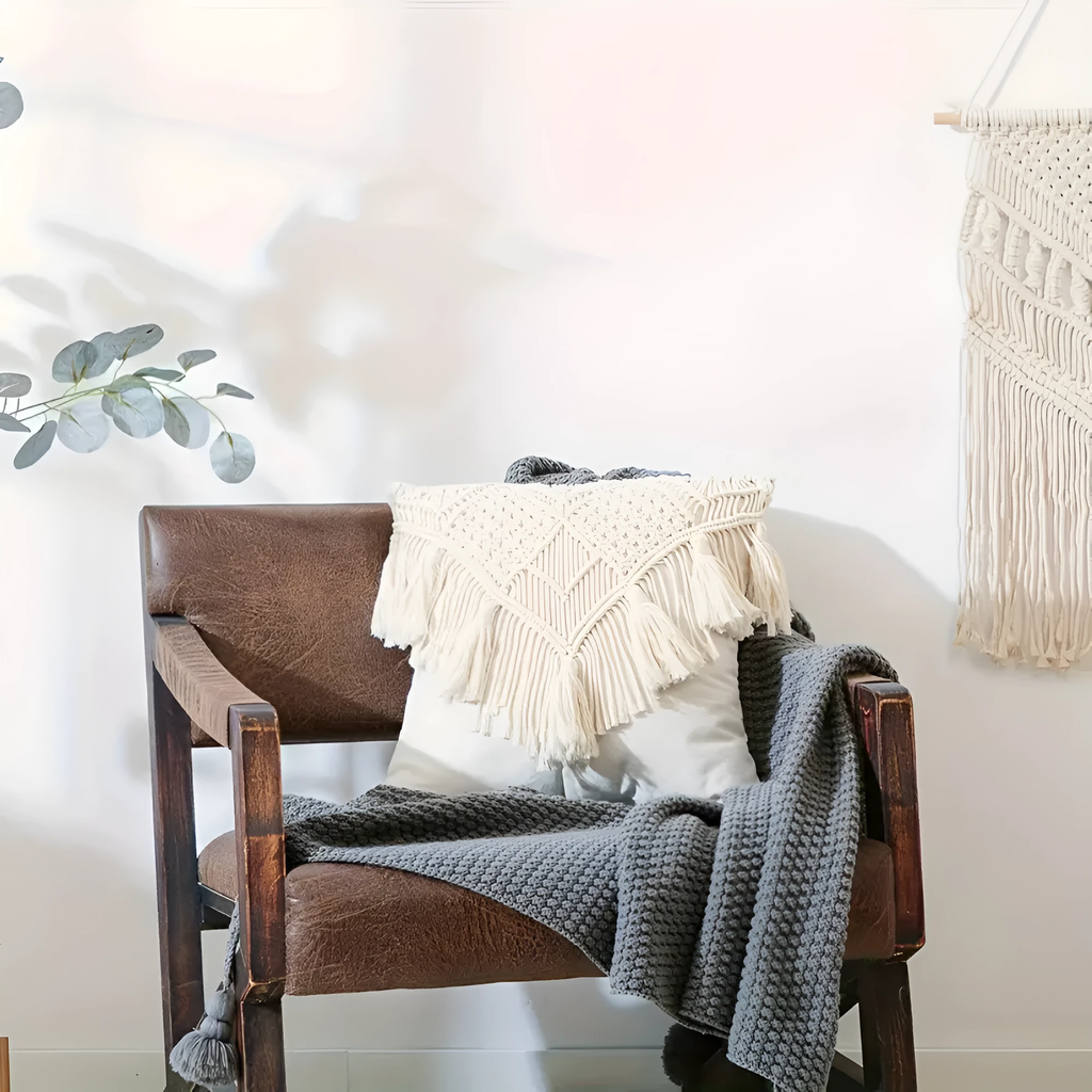 Vintage Macrame Cushion Cover by Casa & Beyond