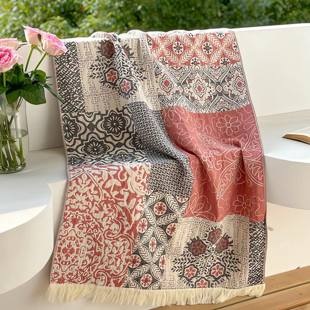 Midnight Swirls Cotton Towel by Casa & Beyond