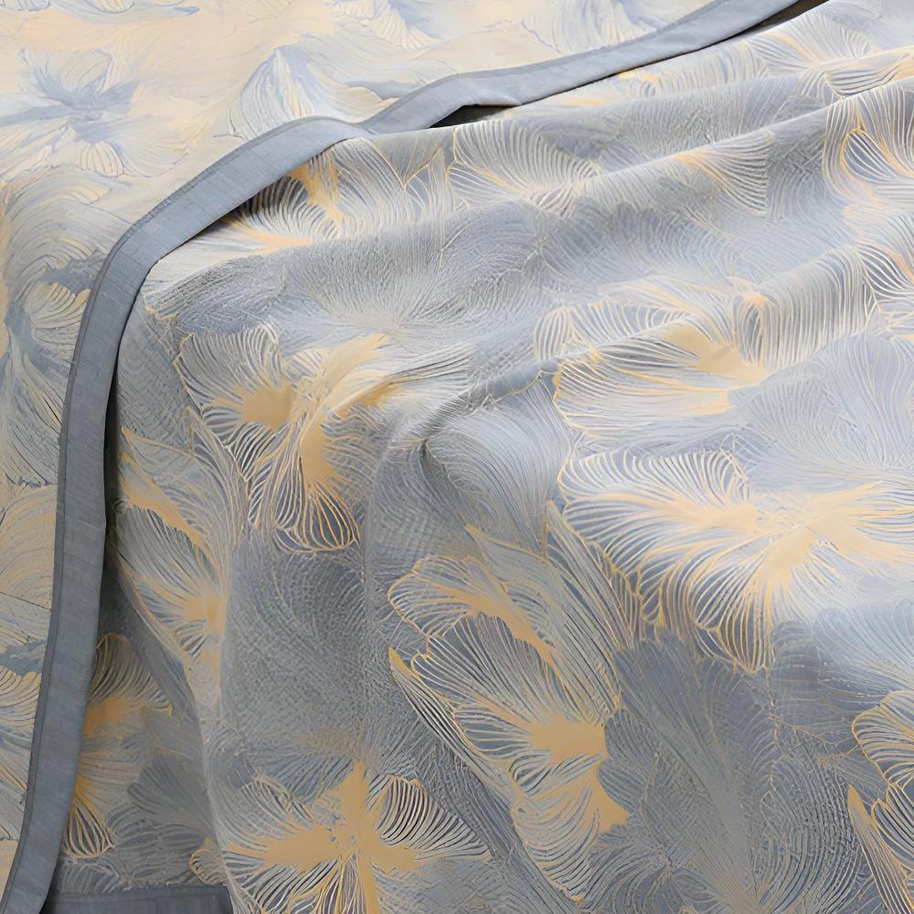 Flower Print Flax Throw by Casa & Beyond