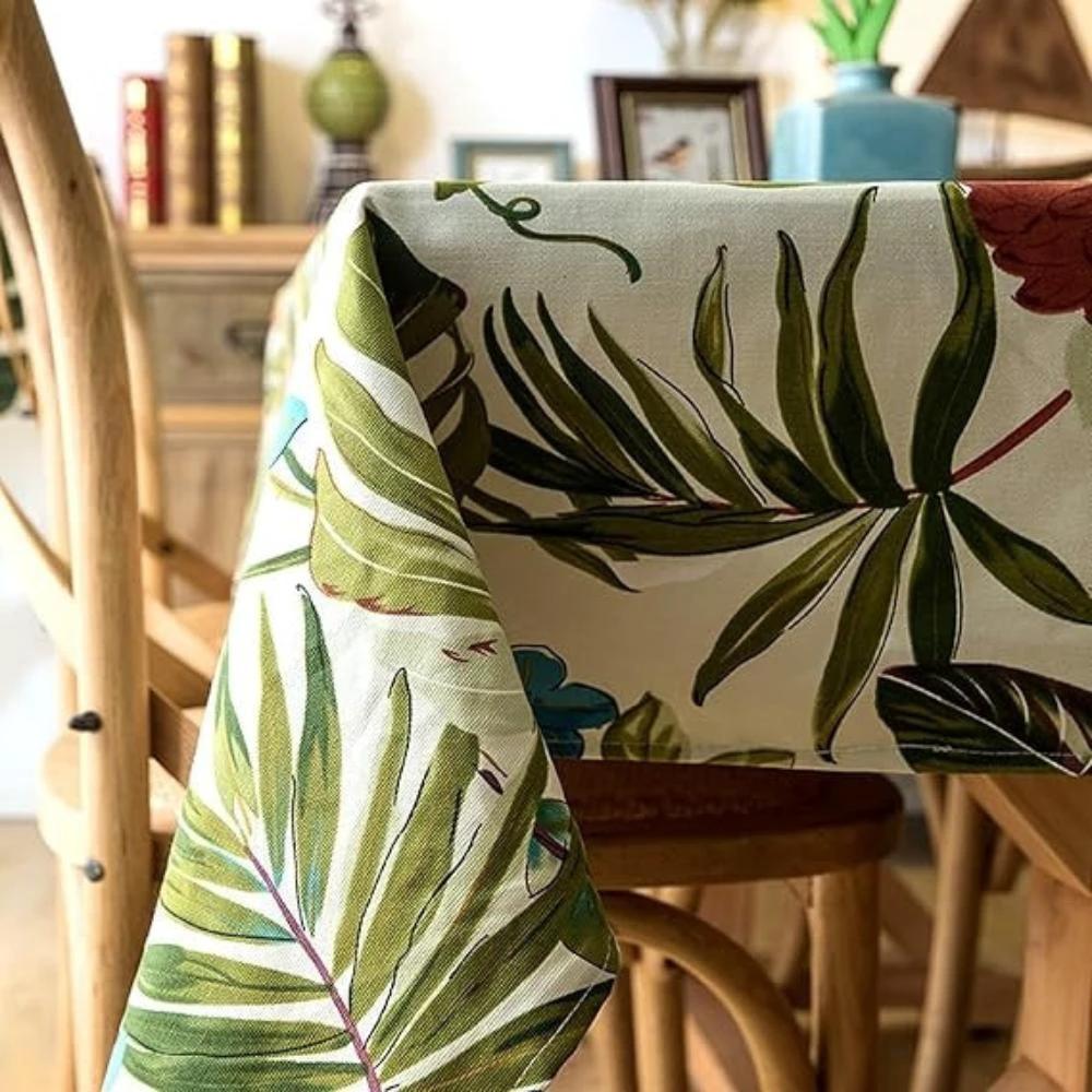 Monstera Leaves Cotton Tablecloth by Casa & Beyond