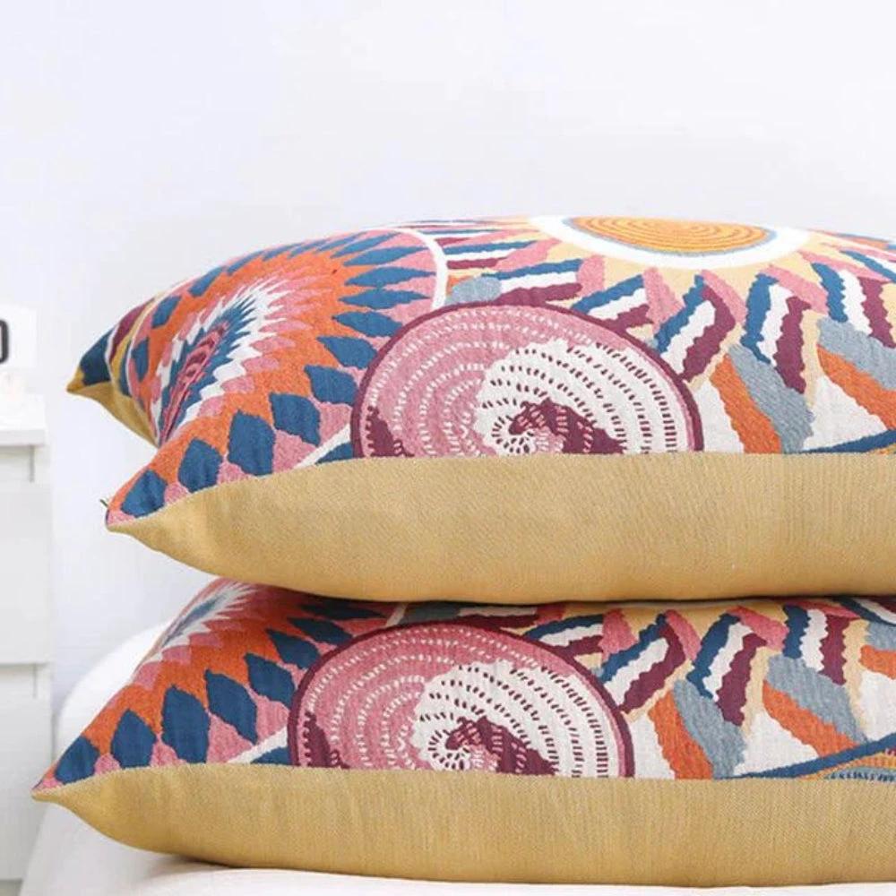Nordic Sun Print Button Cotton Pillowcases (2pcs) by Casa & Beyond