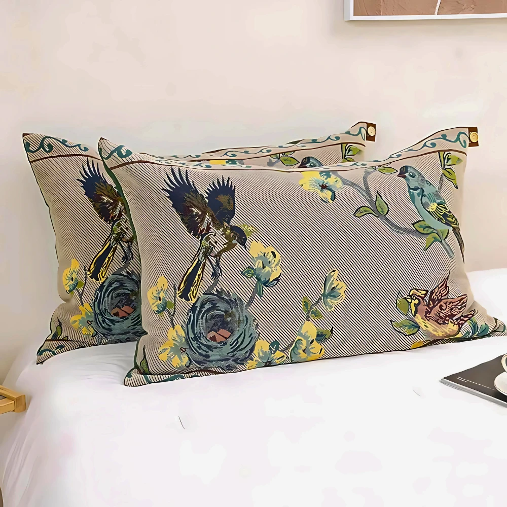 Pastoral Button Cotton Gauze Pillowcases (2pcs) by Casa & Beyond