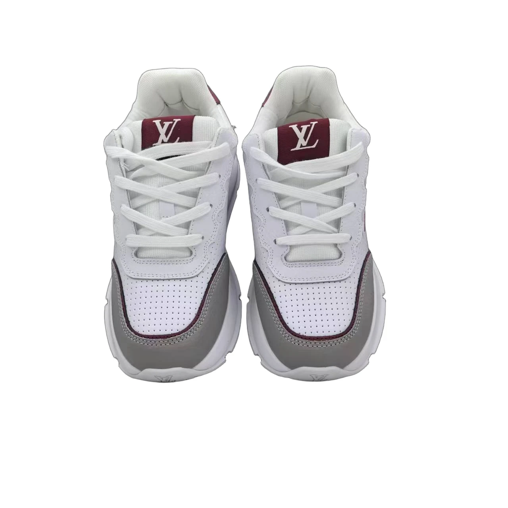Luxury Lou Paris Classic Trainers White Grey Burgundy Shoes Sneakers by Air Jordan